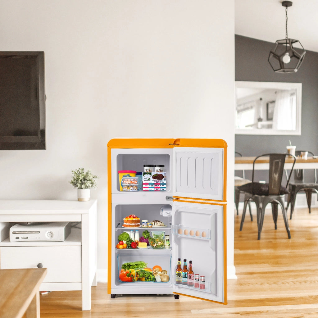 Frigorifero Combinato Retr¨° ¨C MINIMAL ¨C 86,8x45,5 cm, 60L, Classe E, 2 Porte