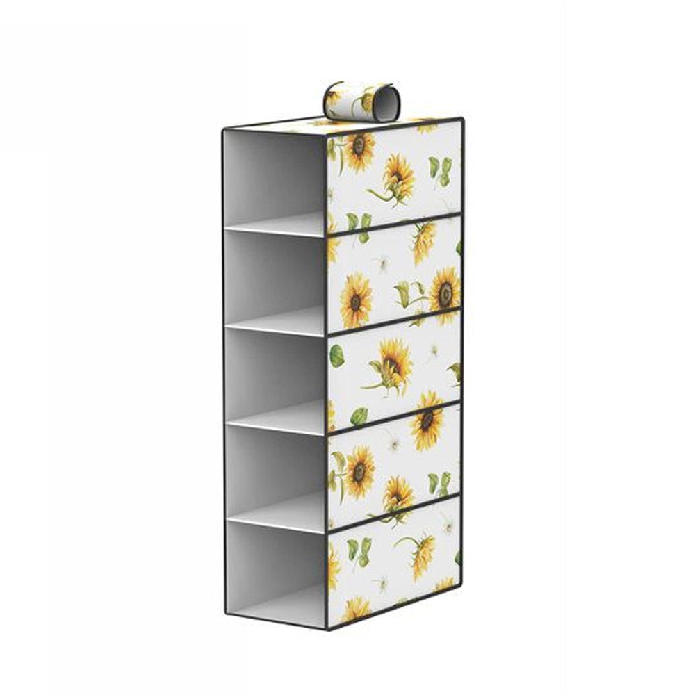 Trade Shop - Organizer Per Armadio 5 Ripiani Strati Scaffale Pensile Porta Oggetti 15x30x70 Cm -