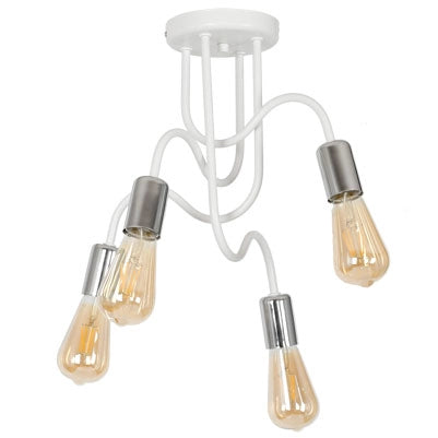 Plafoniera industriale bianca/cromo Dow 4xE27 Luminex