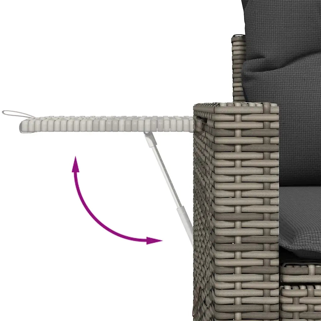 Set Divano da Giardino 6 pz con Cuscini Grigio in Polyrattan 3327850