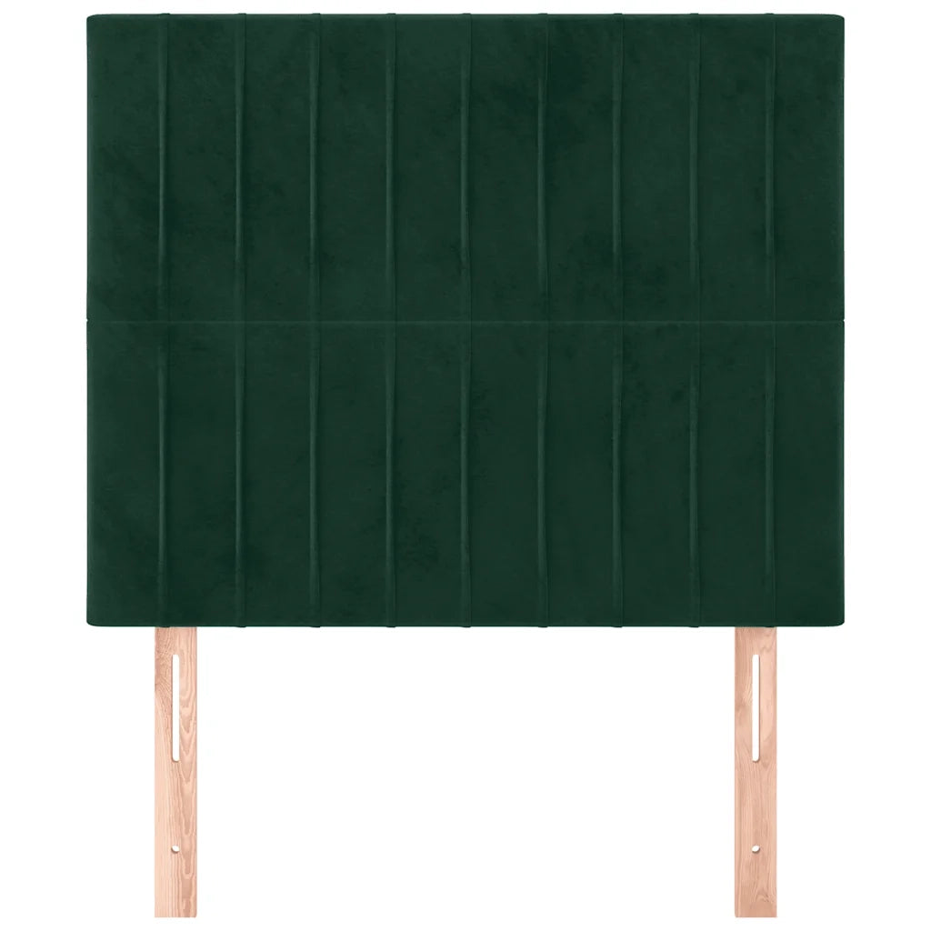 Testiera-Testata-Testiera Decorativa Verde Scuro 90x5x118/128 cm Velluto 469718