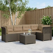 Divano da Giardino 5 Posti con Cuscini Stile Rattan PP 3444100