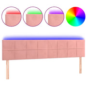 Testiera | Testata a LED Rosa 200x5x78/88 cm in Velluto