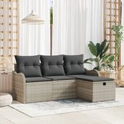 Set Divano da Giardino 4 pcs Grigio chiaro polyrattan 3358951