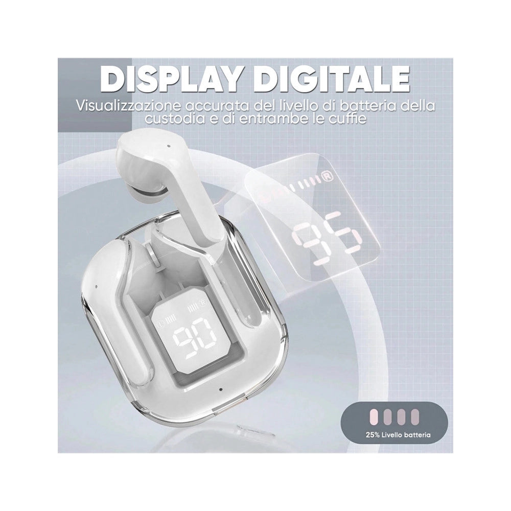 Trade Shop - Cuffie Ultrapods Max Auricolari Bluetooth 5.3 Wireless Con Microfono Display Led -