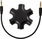 Divisore Audio Premium - 6 ingressi - 3,5 mm - Nero