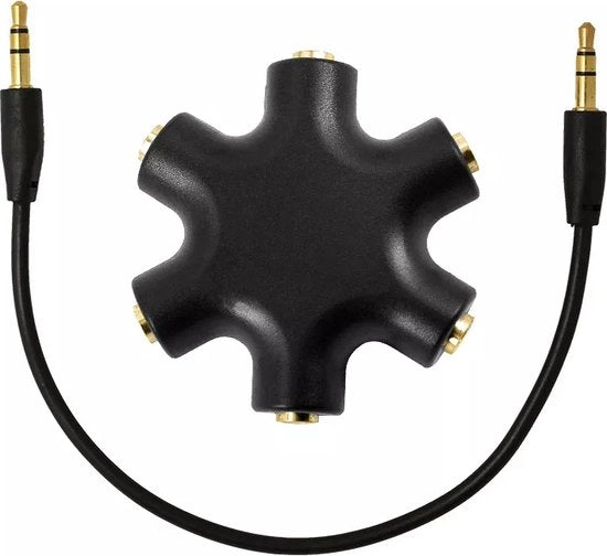 Divisore Audio Premium - 6 ingressi - 3,5 mm - Nero