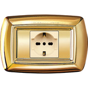 TONDO PLACCA MAGIC PLAST 1P SCHUKO ORO- ELETTROCANALI- 10,0 pz