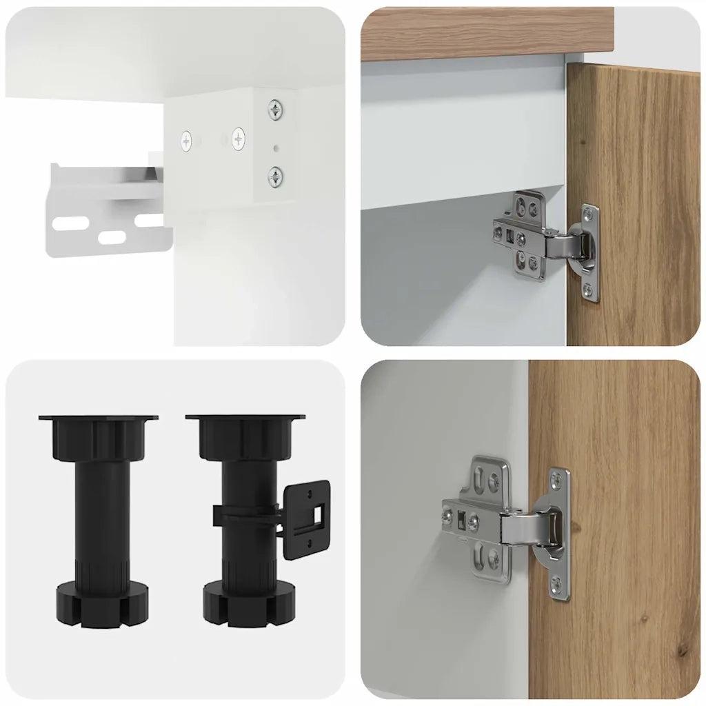 Set di Mobili da Cucina 4 pz Lyon Rovere Artigianale Truciolato 3328574
