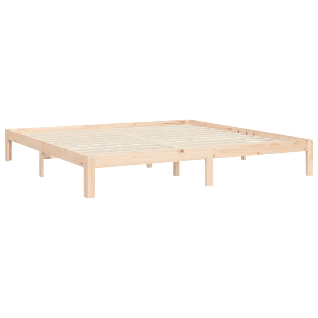 Giroletto senza Materasso-Struttura Letto 200x200 cm in Legno Massello di Pino 691947
