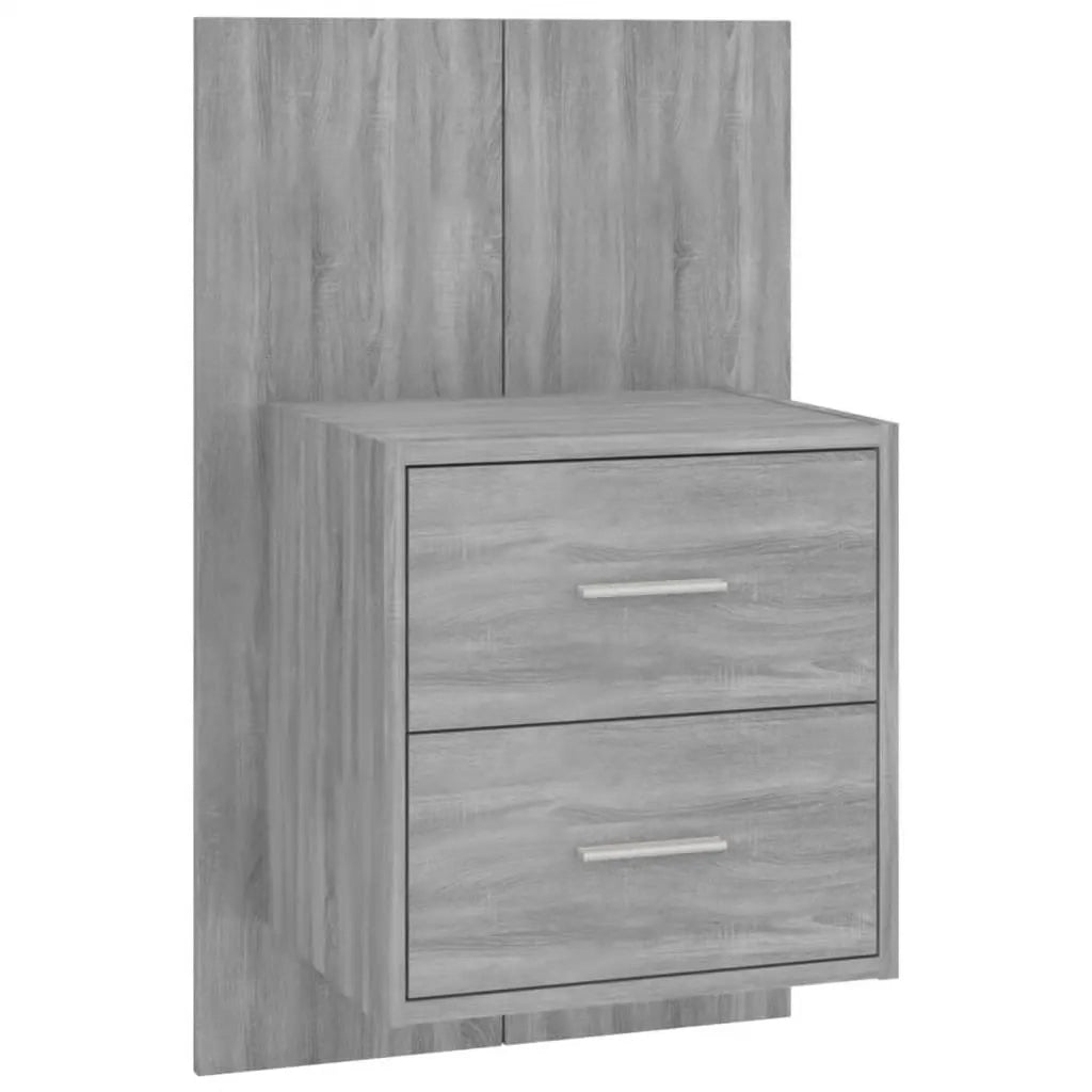 Testiera Letto con Comodini in Legno Multistrato Grigio Sonoma 3115714