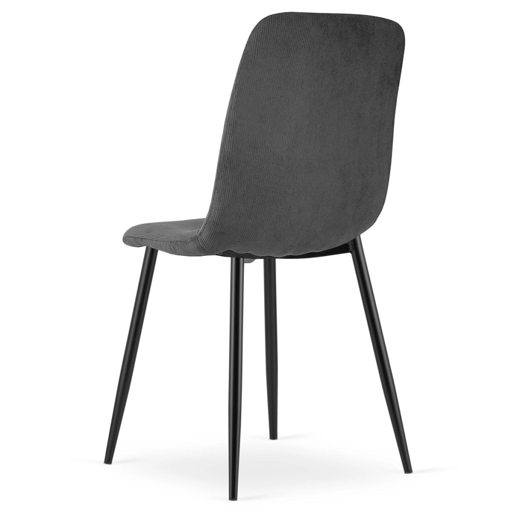 Sedia Rift in velluto a coste grigio con gambe nere