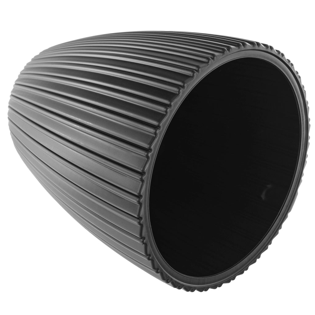 Vaso da fiori KADAX da 40 cm con coperchio e inserto, in plastica nera.