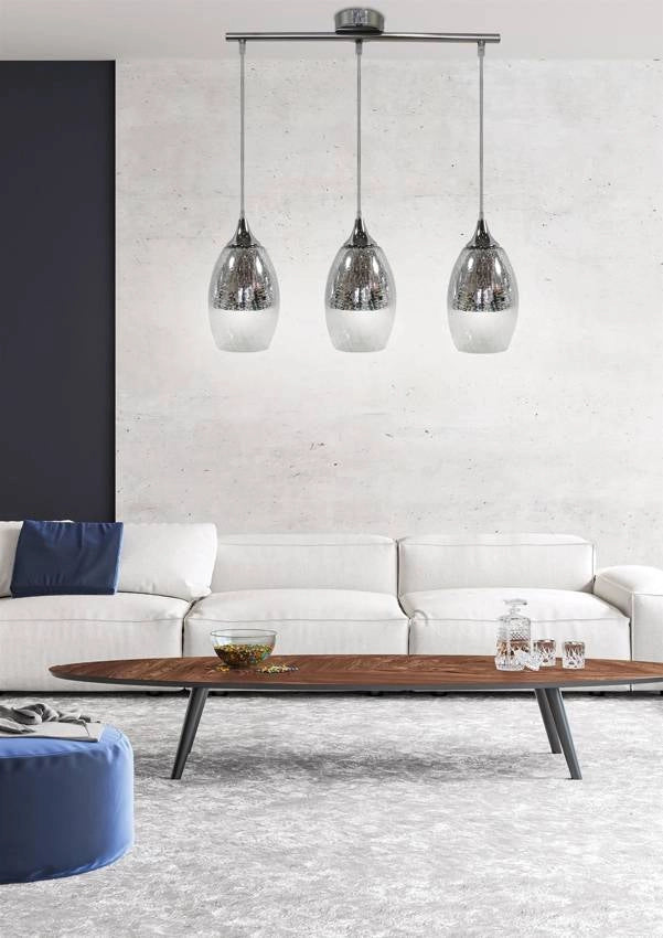Lampadario a sospensione Candellux Celia 3xE27 cromo