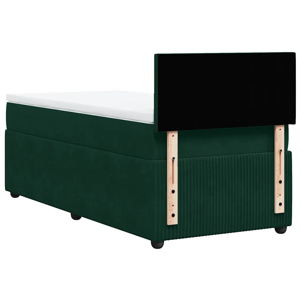 Giroletto a Molle con Materasso Verde Scuro 100x200 cm Velluto 3287659