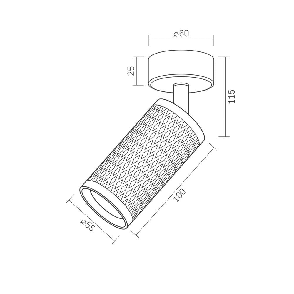 Spot orientabile bianco parete/soffitto GU10 Videx Grant