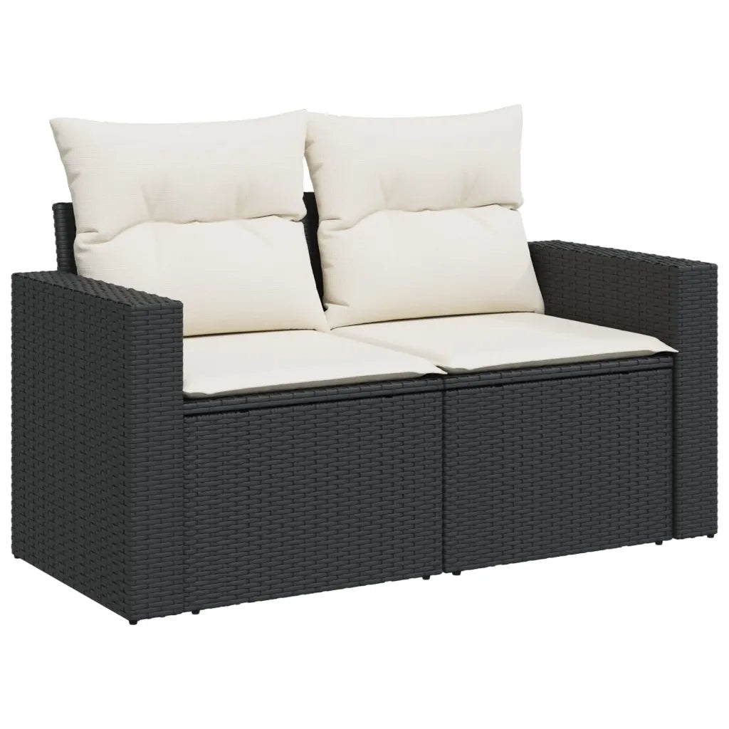 Set Divani da Giardino 14pz con Cuscini in Polyrattan Nero 3256693
