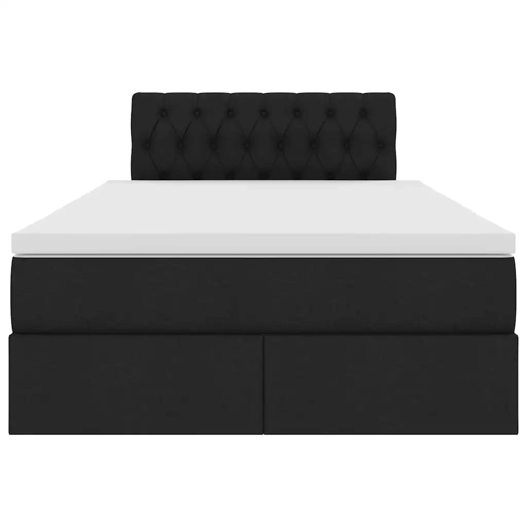 Letto con contenitore e materasso Nero 120 x 200 cm