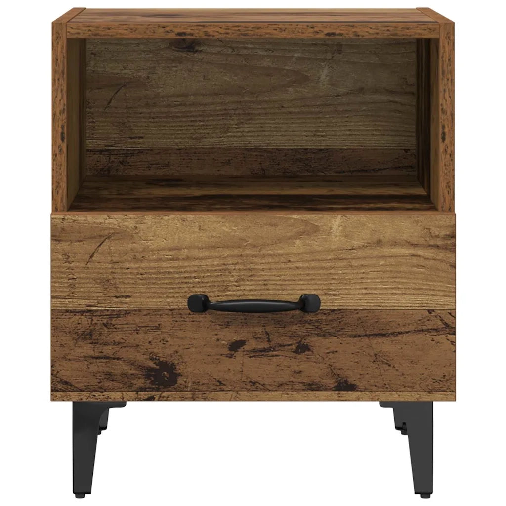 Set di 2 Comodini | Armadio da Notte | Mobiletto da notte Legno vecchio 40 x 35 x 47,5 cm
