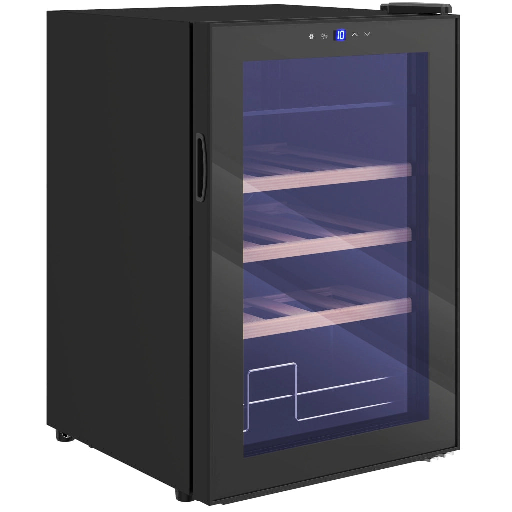 Cantinetta Frigo per Vino 53L ¨C Xylo ¨C 12 Bottiglie, Ripiani Regolabili, 43x45x64cm, Nero