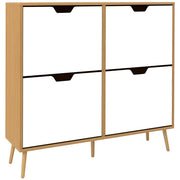 Scarpiera 4 ante con ripiano regolabile ¨C Minimal ¨C 95x26x95 cm in legno di pino naturale