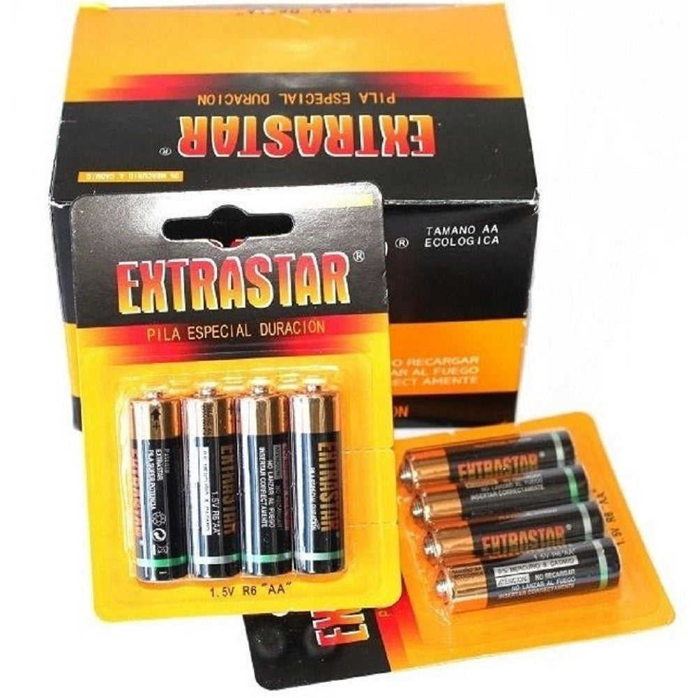 Trade Shop - Confezione Batterie Pile Pila Stilo Aa R6 1.5v 48 Pile 12 Confezioni Da 4 Aa -