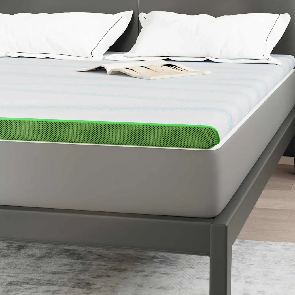 Topper per materasso Bianco e Verde 160 x 200 cm 4106162