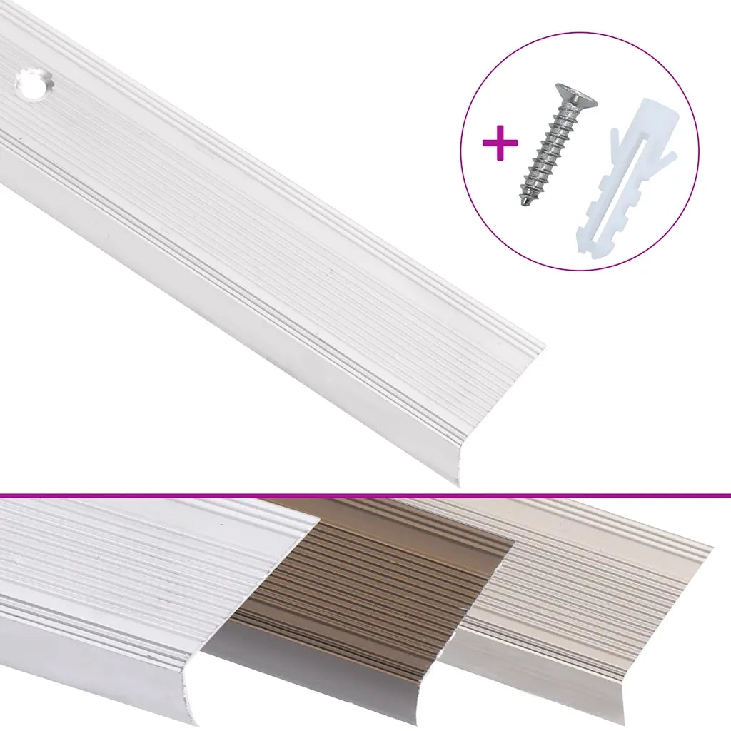 Profili a L per Gradini 5 pz in Alluminio 100 cm Argento 146754