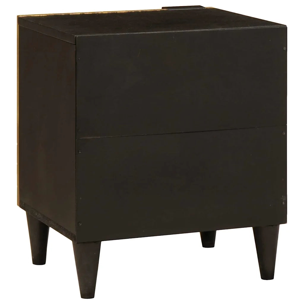 Armadio da Notte 2 pcs Nero e Oro 40 x 33 x 46 cm 4017825