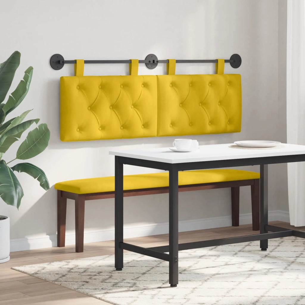Testiera | Testata sospesa Con luce LED Giallo Velluto