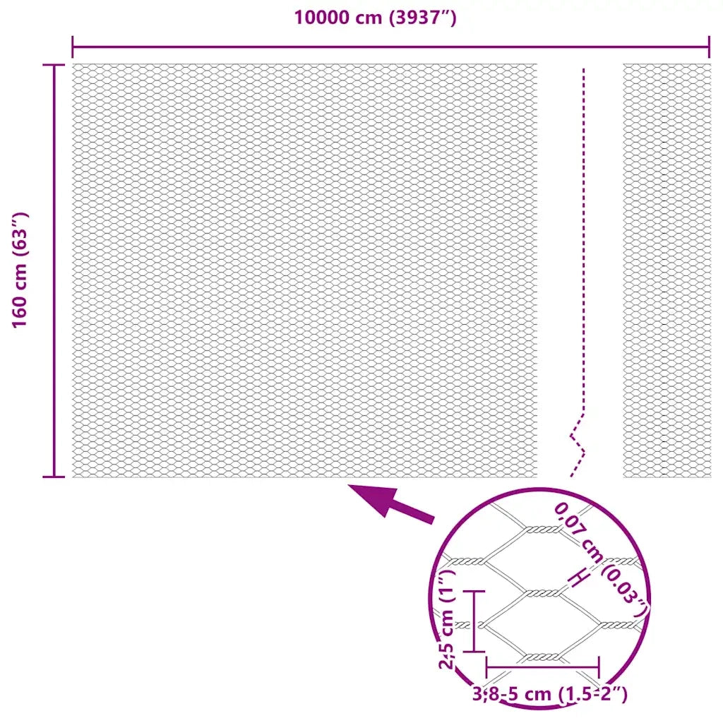 Recinzione Esagonale Verde 1,6 x 100 m PVC 42005474
