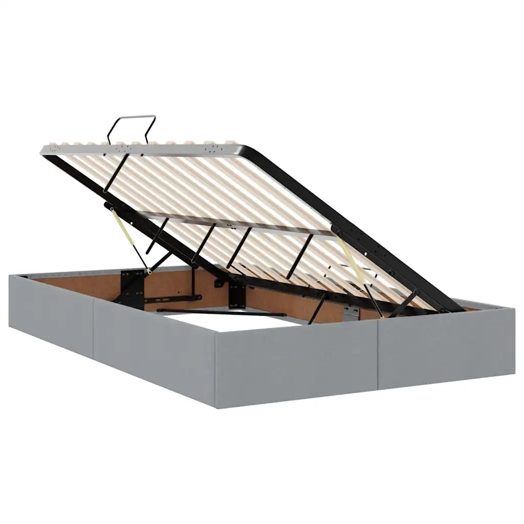 Letto con contenitore e LED con led Grigio chiaro 120 x 200 cm