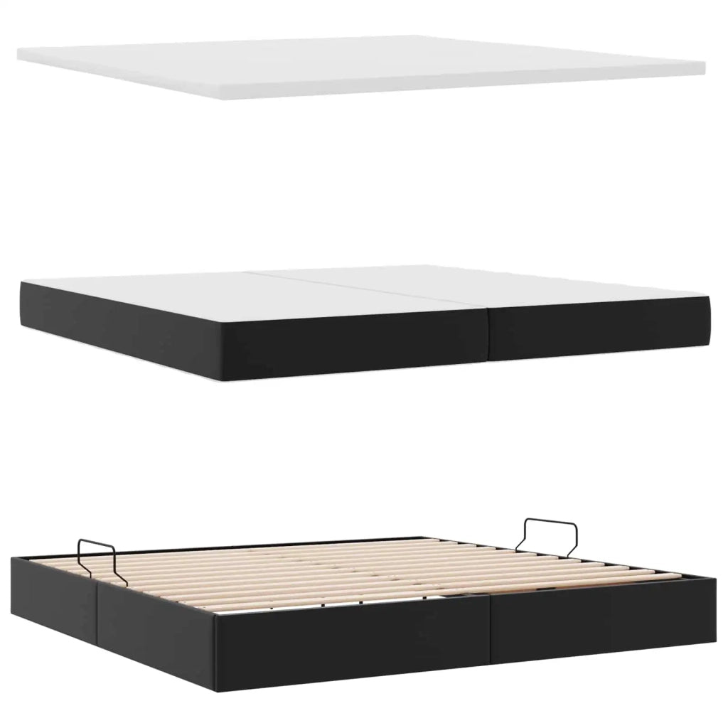 Letto con contenitore e LED con led Grigio chiaro 200 x 200 cm 3371045