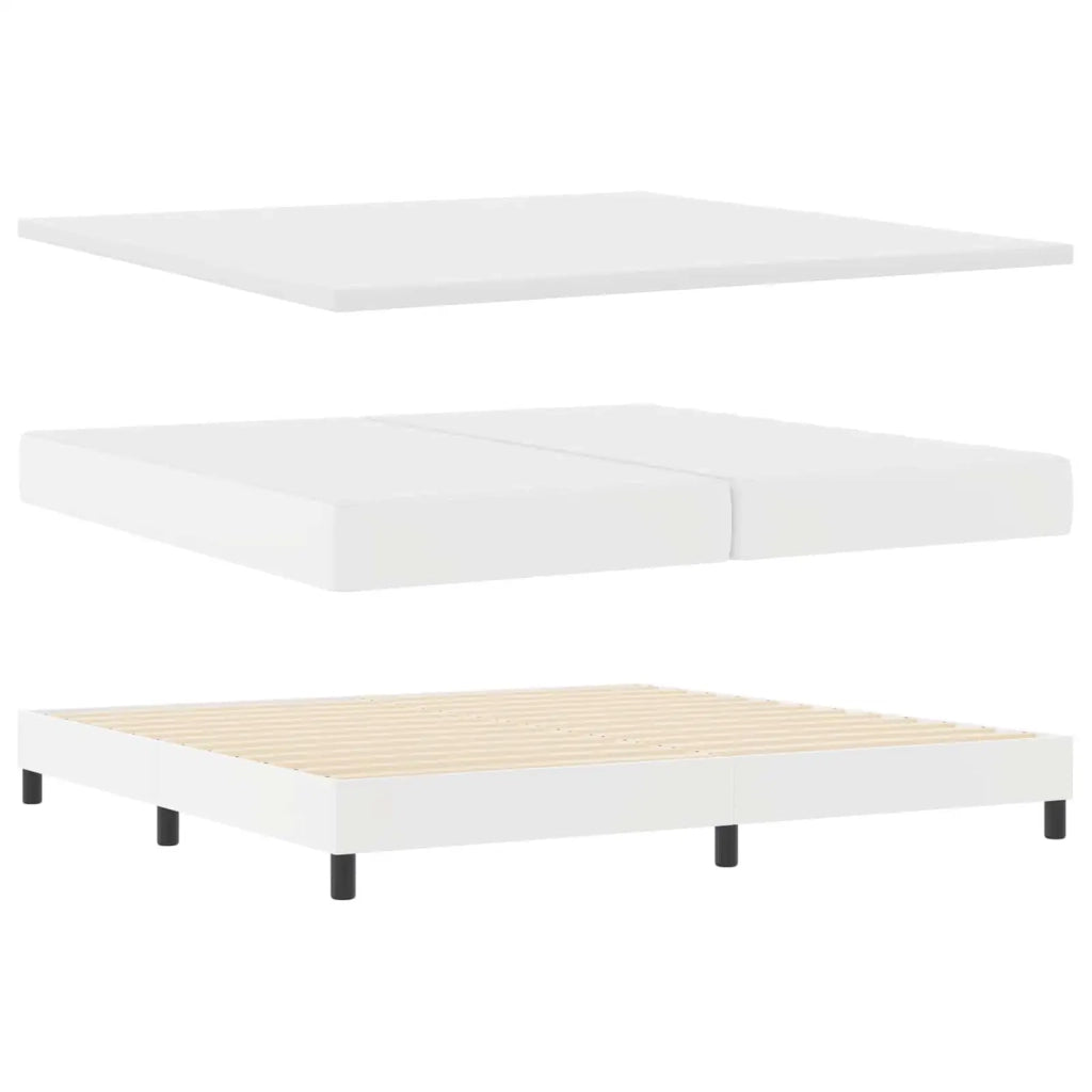 Letto a molle con materasso Bianco 200 x 200 cm Pelle sintetica 3339065