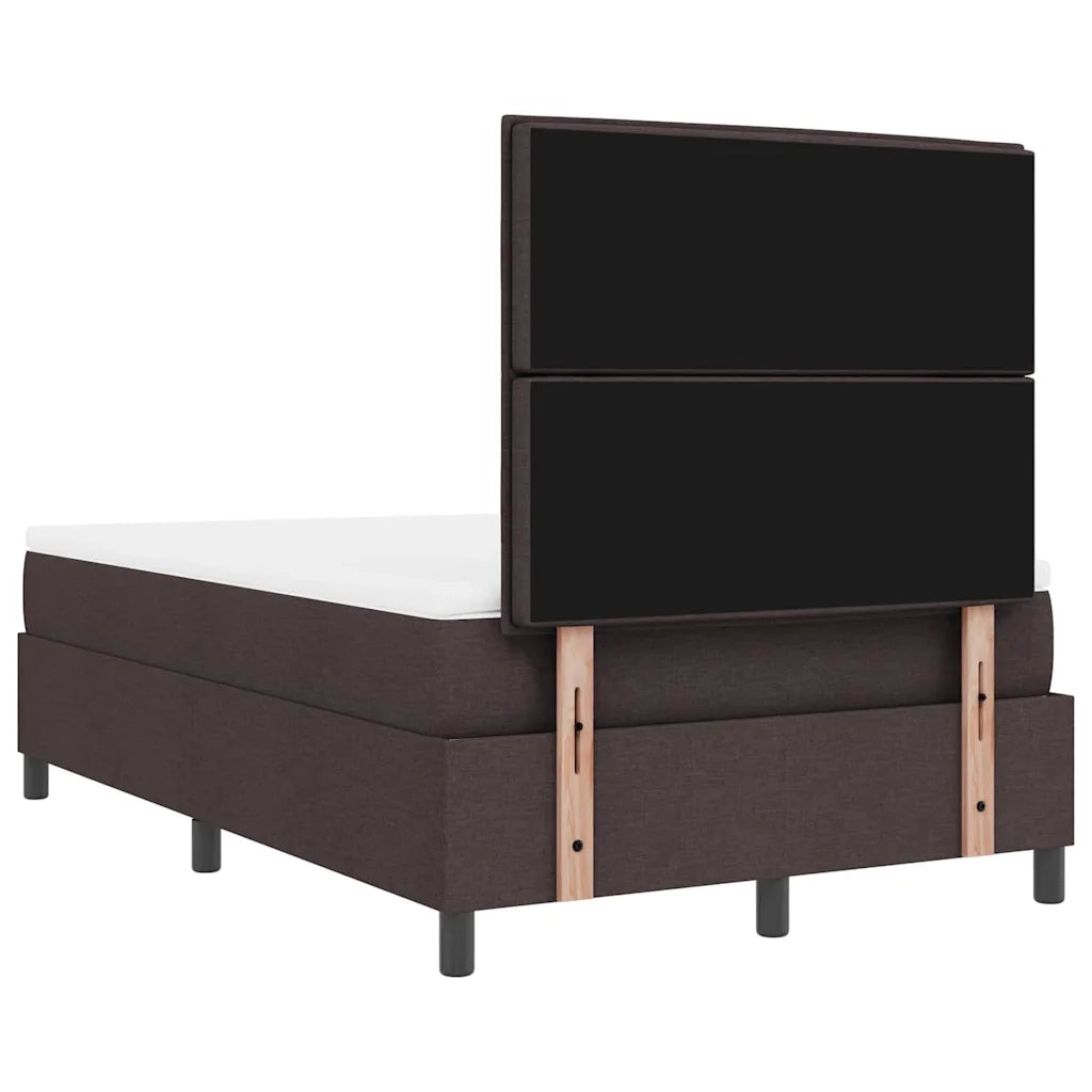 Letto a molle con materasso Marrone Scuro 120 x 190 cm Tessuto 3339297