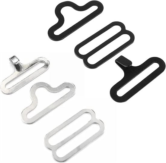Dasspelden Flessibili in Metallo per Vlinderdas - Set da 20 - Nero/Argento