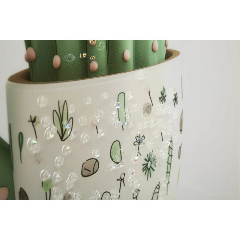 Stampa Su Tela Laccata Con Cornice Vasetto Cactus -b- cm 40x2,8x40