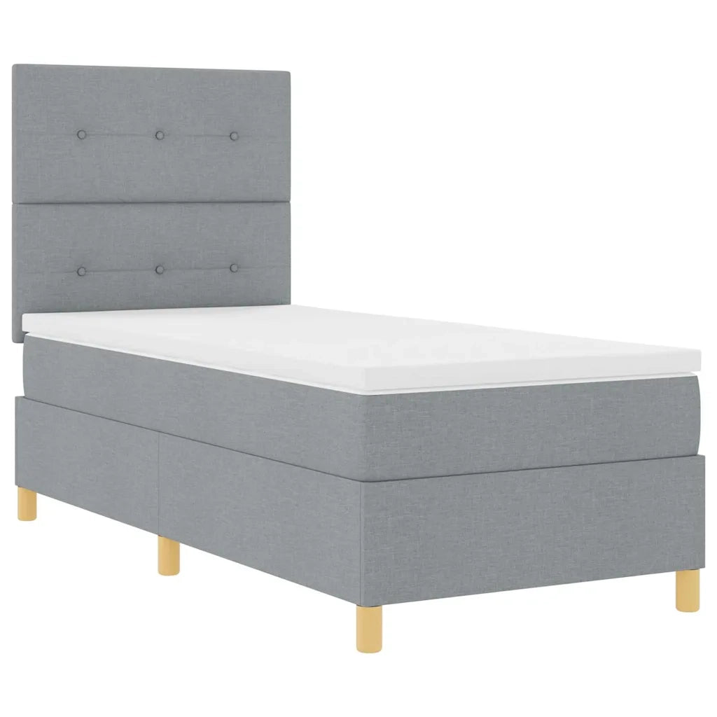 Letto a molle con materasso Grigio chiaro 80 x 200 cm Tessuto 3339574