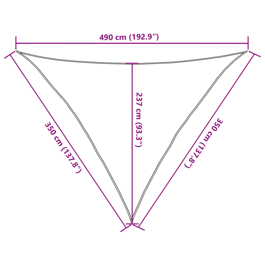 Vela Parasole 160 g/m² Nera 3,5x3,5x4,9 m in HDPE 311752