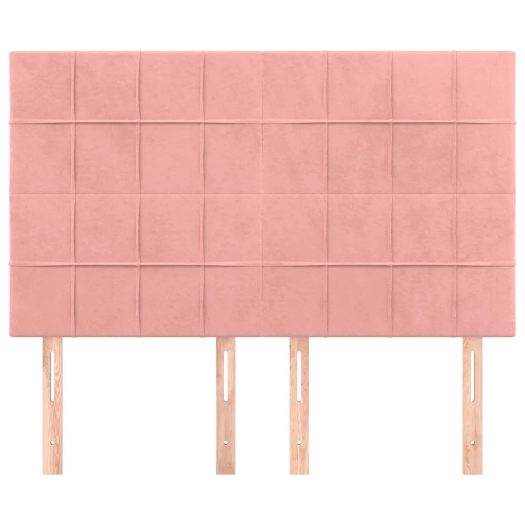 Testiera Rosa 144x5x118/128 cm Velluto 3116385