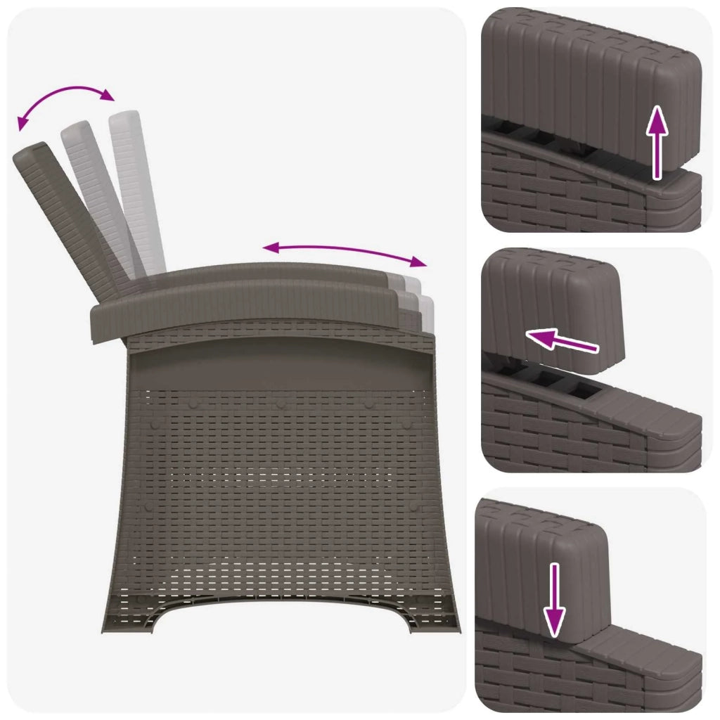 Sedia da giardino reclinabile effetto rattan 8012013