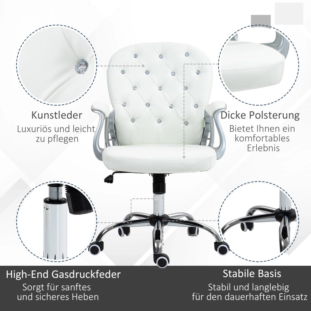 Sedia da ufficio ergonomica ¨C Xylo ¨C schienale imbottito braccioli bianco