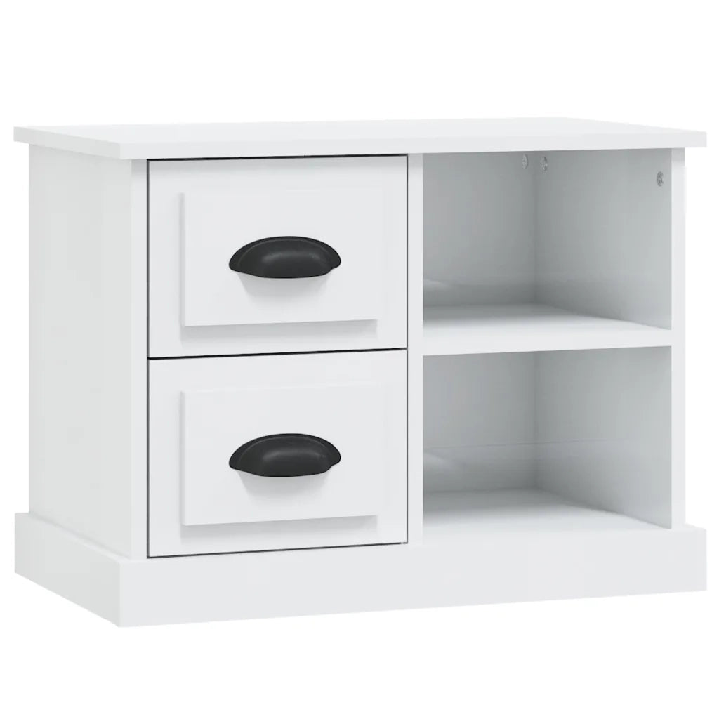Comodino | Armadio da Notte | Mobiletto da notte Bianco Lucido 60x35,5x45 cm