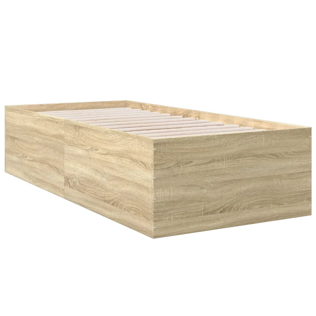 Letto singolo | Letto per adulti | Giroletto Rovere Sonoma 90x190 cm in Legno Multistrato