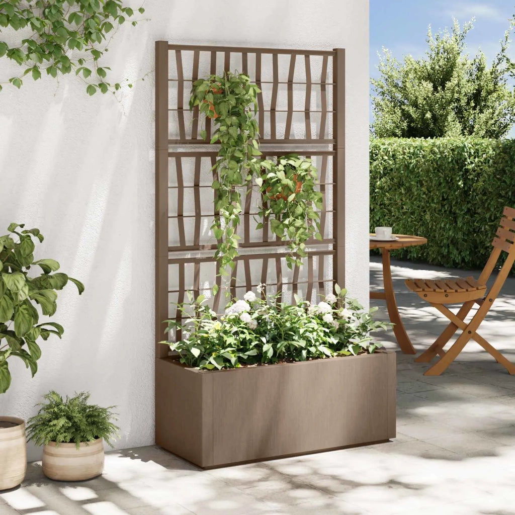 Vaso da Giardino con Trellis Marrone 80 x 36 x 140 cm PP 42036844