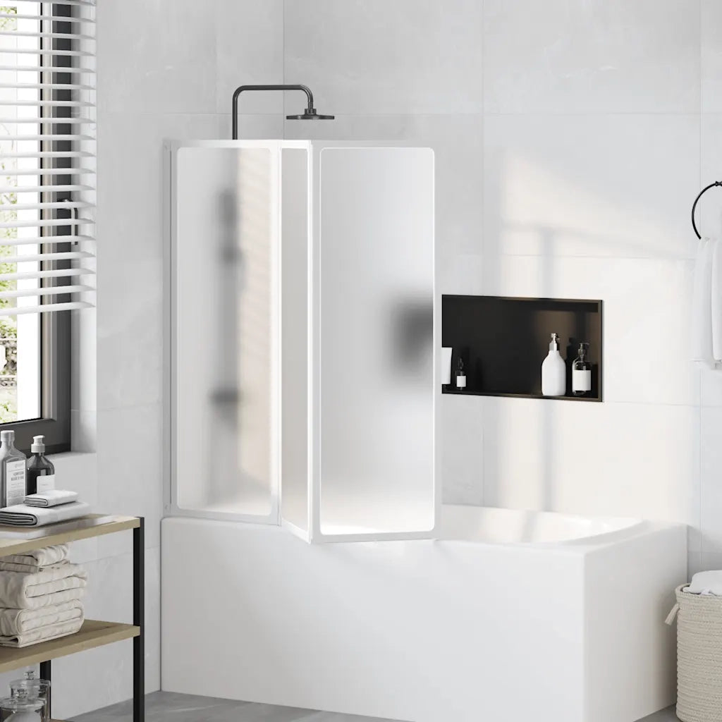 Parete per Doccia e Vasca Bagno 117x120cm 3 Pannelli Pieghevole CFW3933717