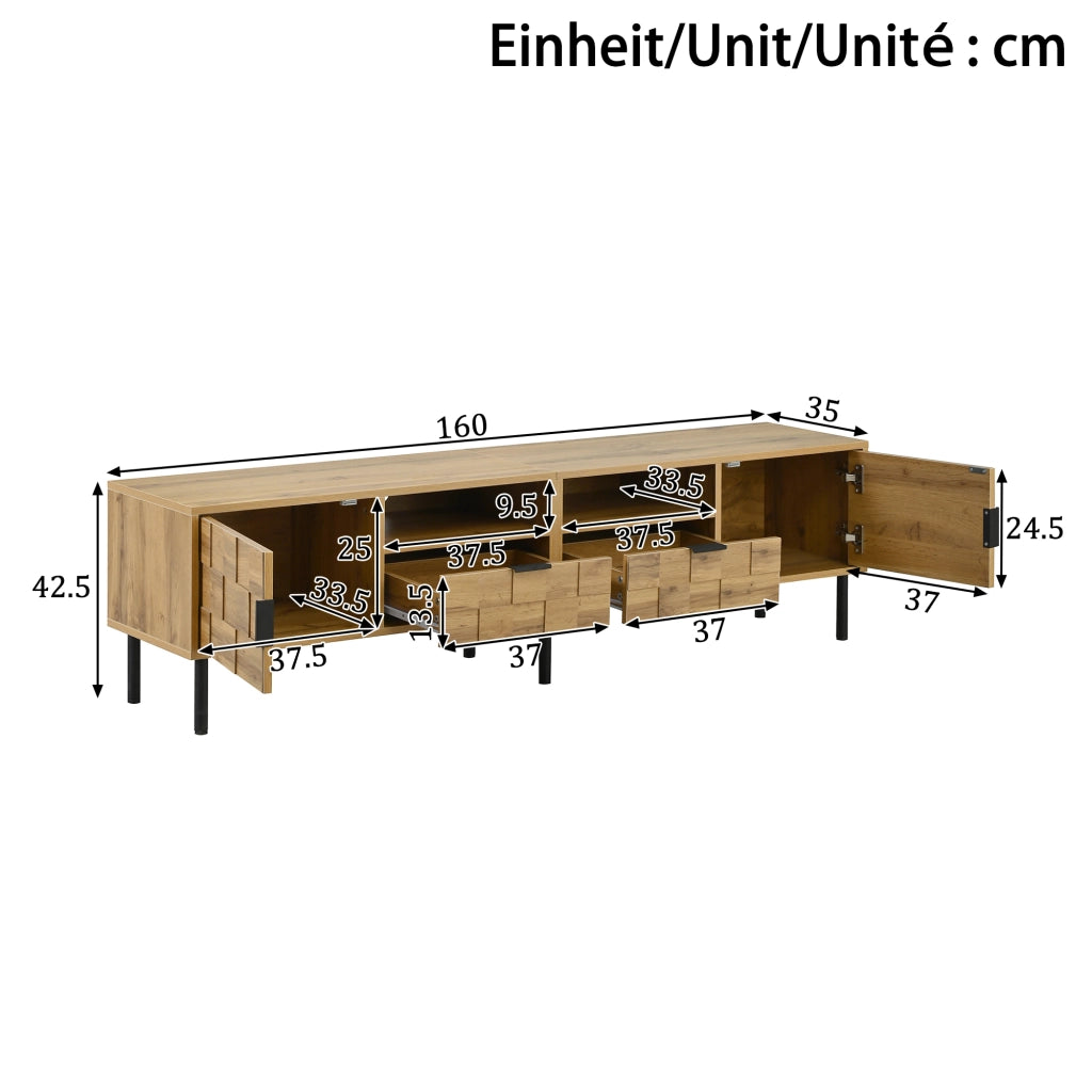 TV-Schrank Natural; Spanplatte; 160 cm