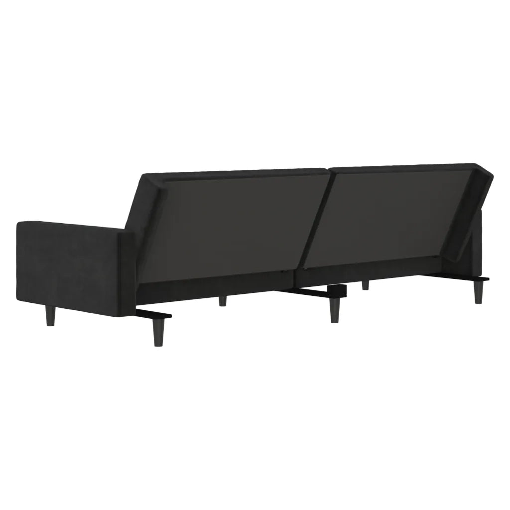 Divano letto | Sof¨¤ letto | Letto singolo a 2 Posti Nero in Velluto
