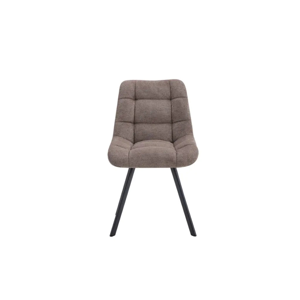 Set di 2 sedie VELMA - Tessuto pepe - Gambe in metallo - Design moderno - Eleganza naturale e contrastata