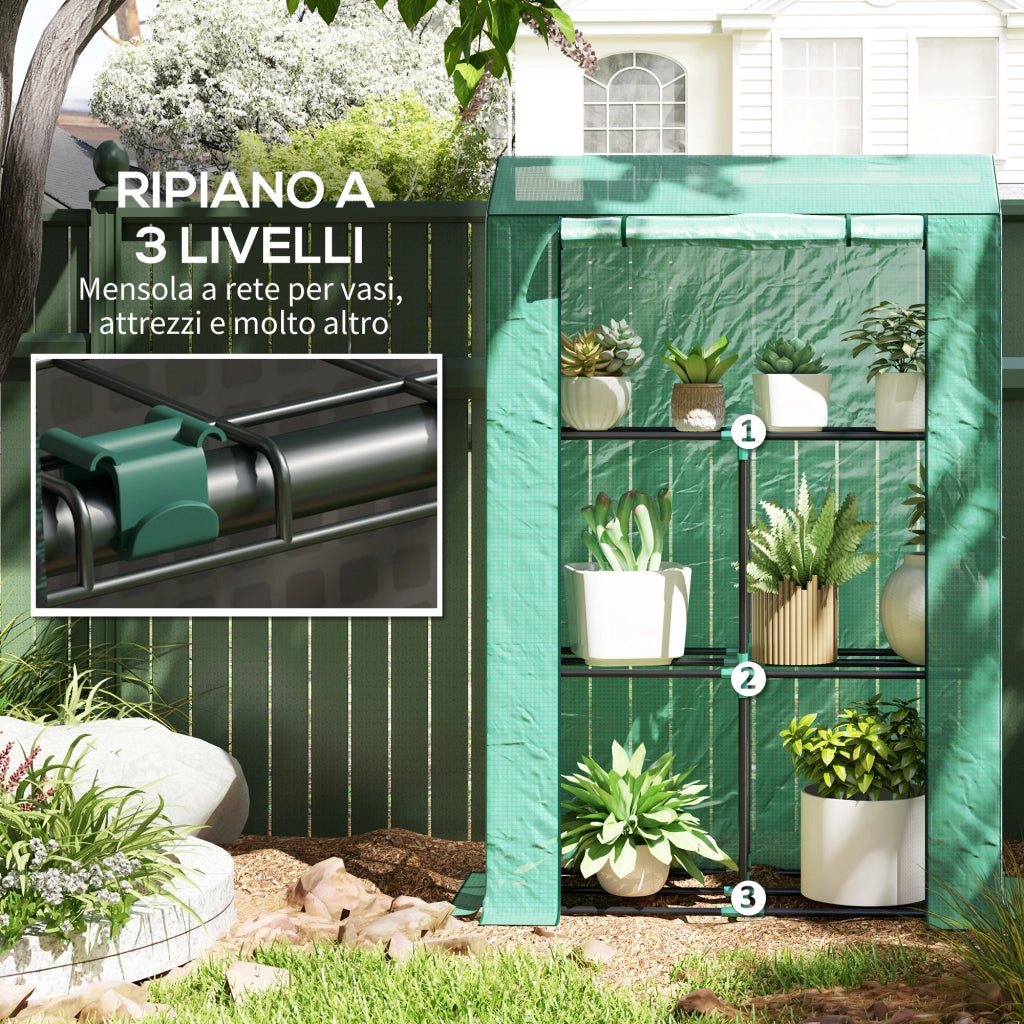 Serra da Giardino 3 Livelli ¨C Minimal ¨C Verde 100x40x150 cm